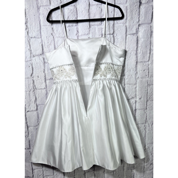 Wedding Dress Fit & Flare Empire Waist Spaghetti Strap Sequin Beaded Waist - Picture 3 of 8